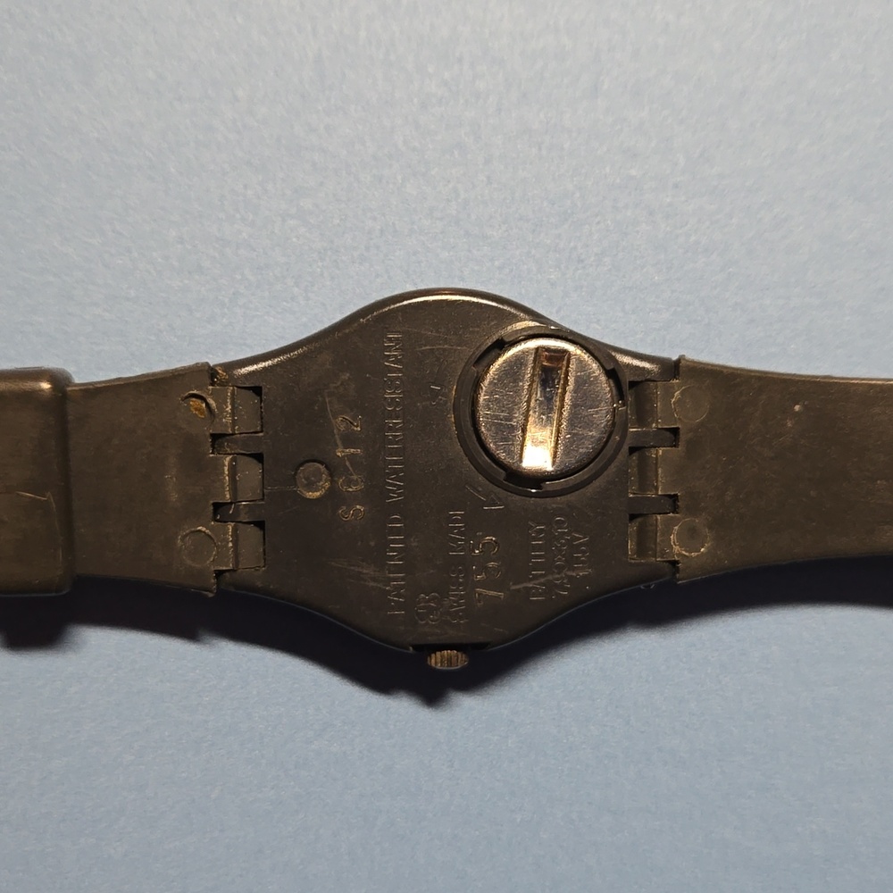 1984 Rare Numbered Limited Edition Women's Swatch Watch Black/Pinstripe - Picture 3 of 4